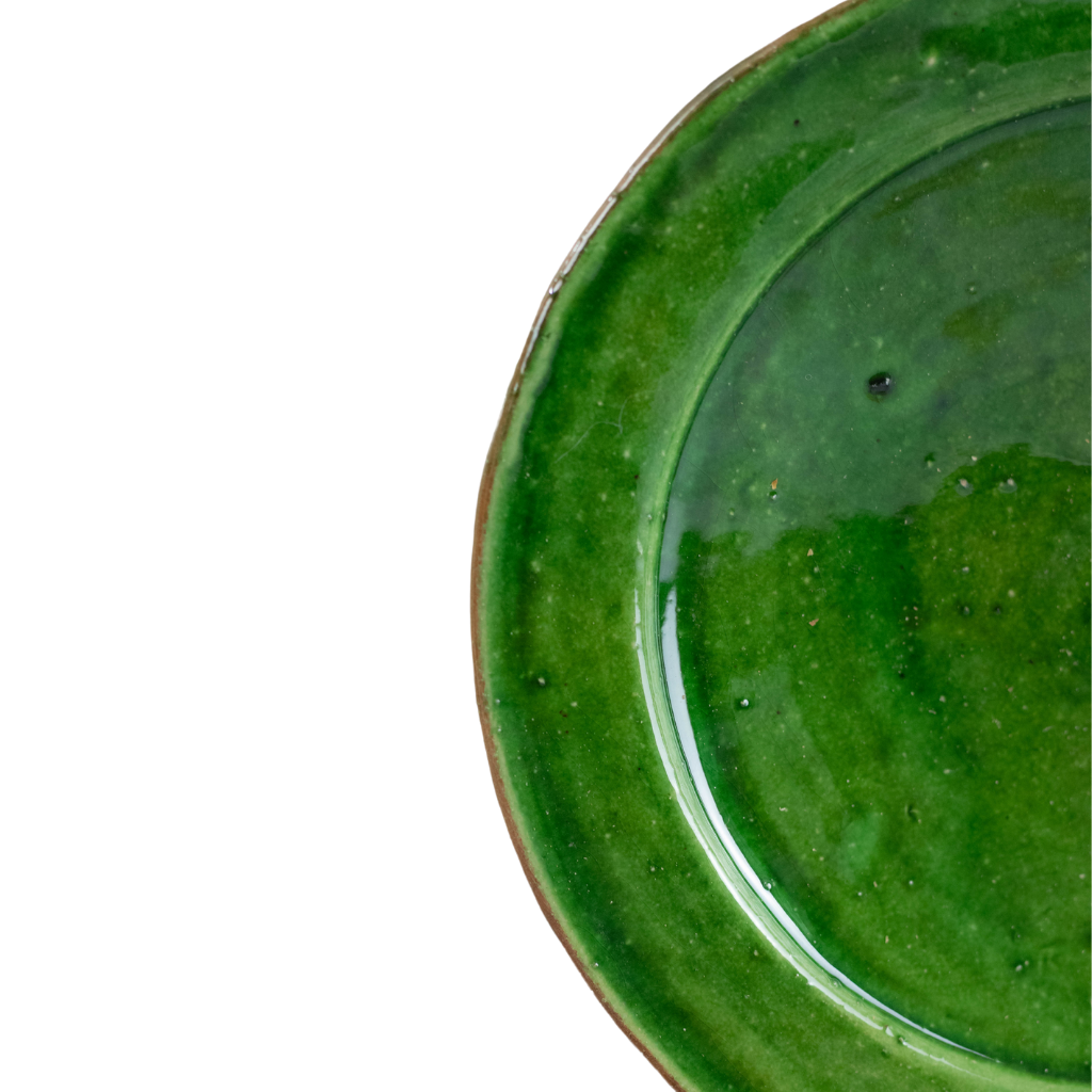 Vintage Tamegroute Green Dinnerware Plates