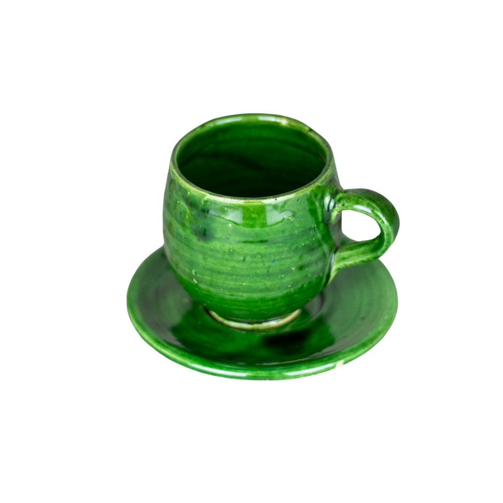 Tamegroute Pottery Coffee Saucer Cup Set