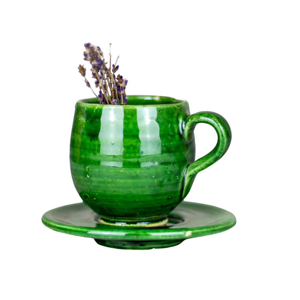 Tamegroute Pottery Coffee Saucer Cup Set