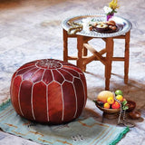 Handmade Moroccan Embroidered Pouf